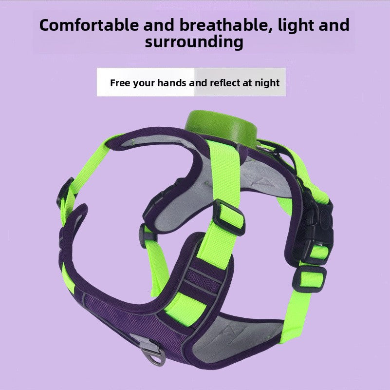 Automatic Retractable Dog Leash Harness Reflective Vest Fit