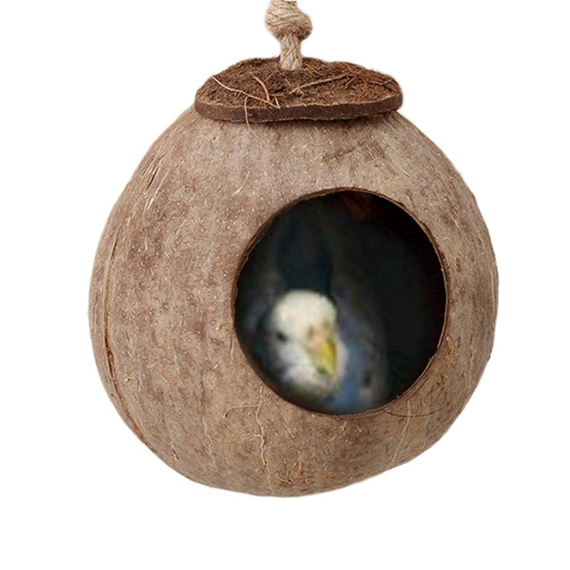 Buy Natural Coconut Shell Bird Nest for Parrots & Small Birds