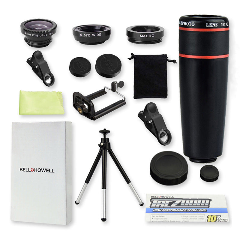 12x Telephoto Lens Kit for Smartphones with Wide-Angle Macro Fisheye