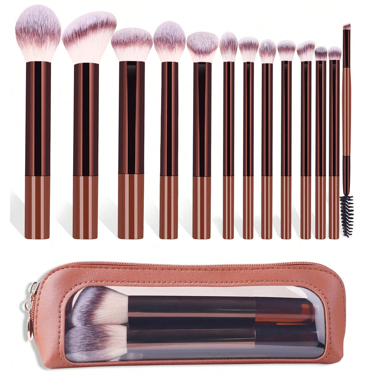 13-Piece Makeup Brush Set with Long Handle