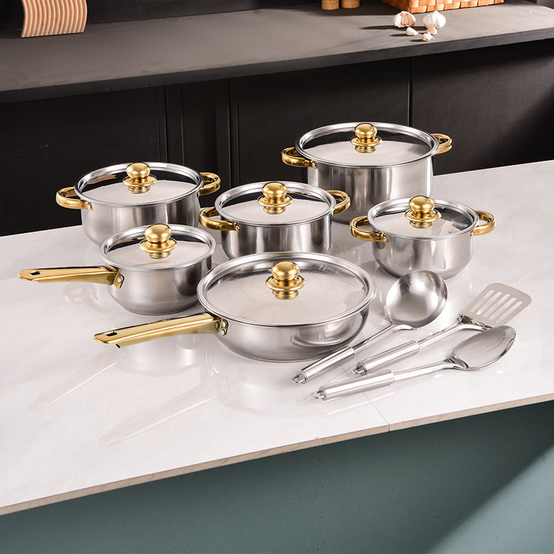 Stainless Steel Cookware Kitchen Pots and Pans Set Durable