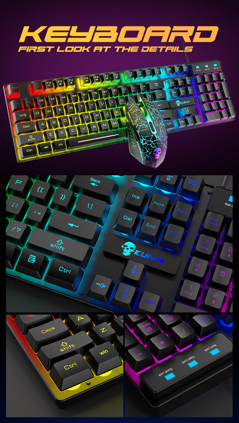 Gaming Keyboard Mouse Combo with RGB Lighting & Mouse Pad Set