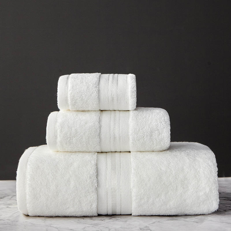 Pure Color Cotton Bath Towel Set Perfect for Beach and Home