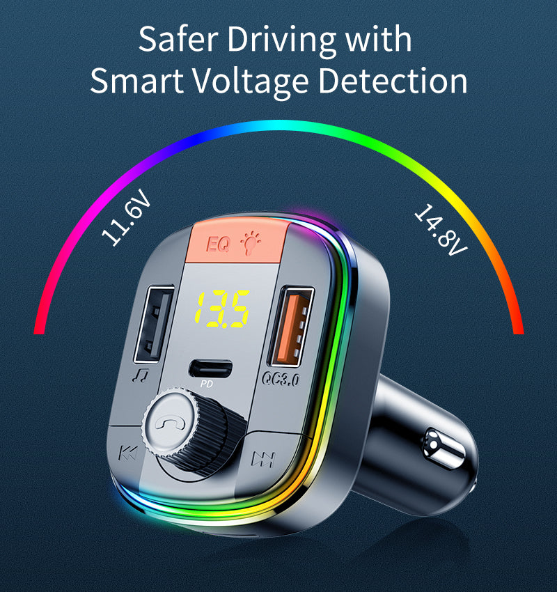 Car MP3 Bluetooth Player and Fast Charging PD QC3.0 Adapter