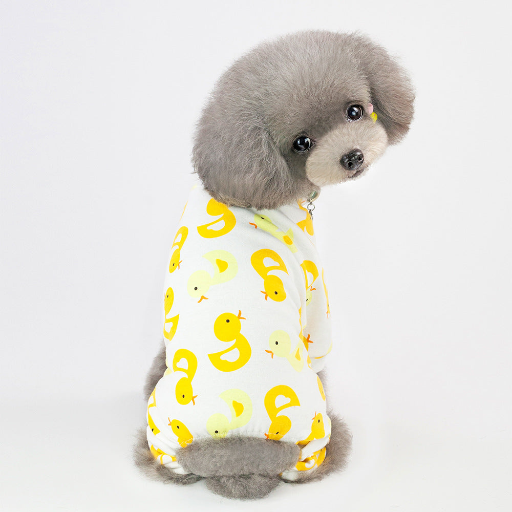 Pet Four-Legged Cotton Home Clothes Cartoon Fruit Dog Pajamas