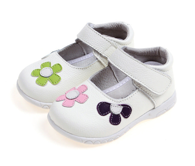 Korean Princess Shoes Leather Cowhide Children’s Baby Shoes