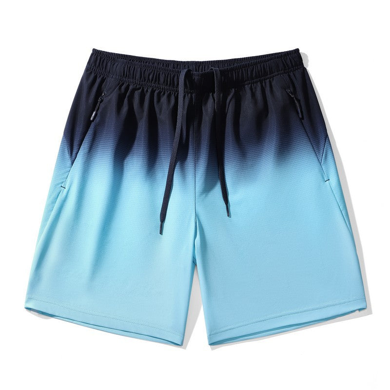 Summer Gradient Ice Silk Shorts – Men's Beach & Sports Pants