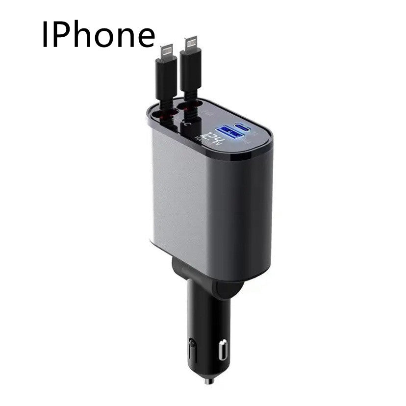 Metal Car Charger 100W Fast USB & TYPE-C Adapter for Your Car