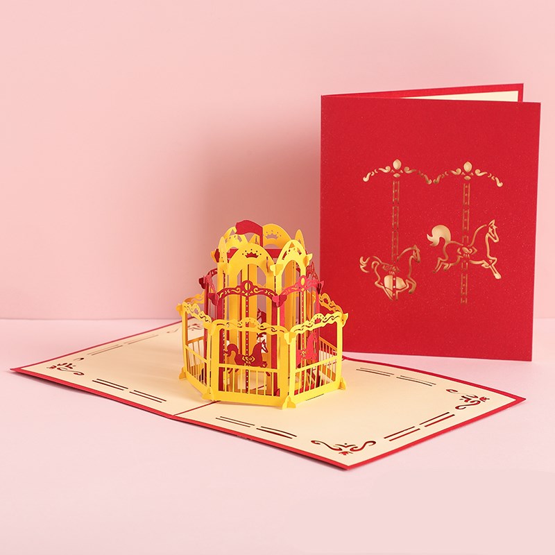 Buy 3D Laser Cut Handmade Sakura Kissing Lover Greeting Card