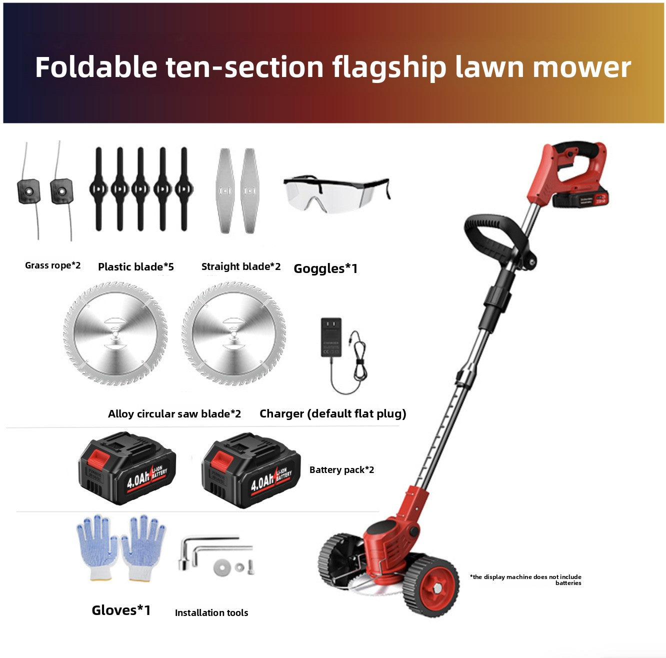 Cordless Lawn Mower with Lithium Battery for Home Yard Care