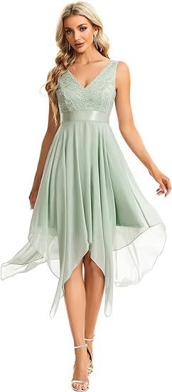 Women's Lace Chiffon Cocktail Ball Gown Online – Party Wear