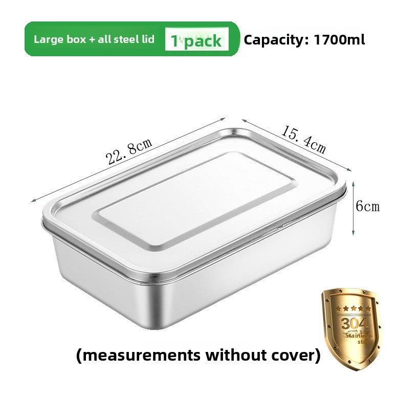 304 Stainless Steel Food Storage Box with Lid