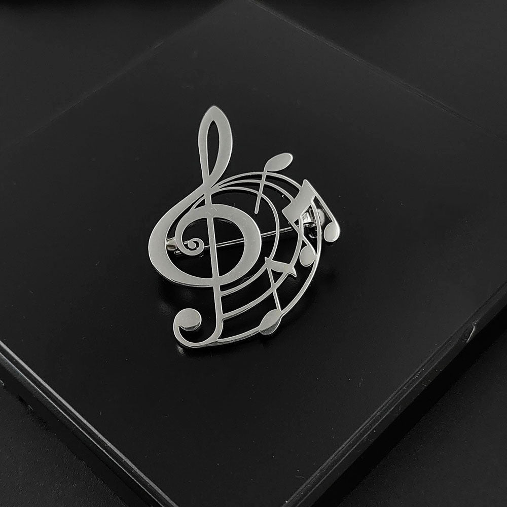 Buy Stainless Steel Note Brooch – Stylish Pin for Suit Shirts