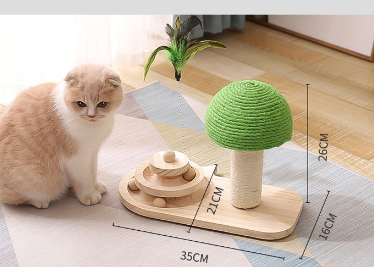 Pet Cat Tree Toys – Cat Scratch Post with Double Sisal Balls