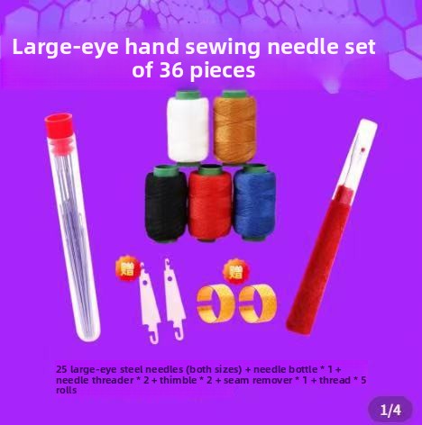 34-Piece Sewing Kit with Needles Thread Thimble