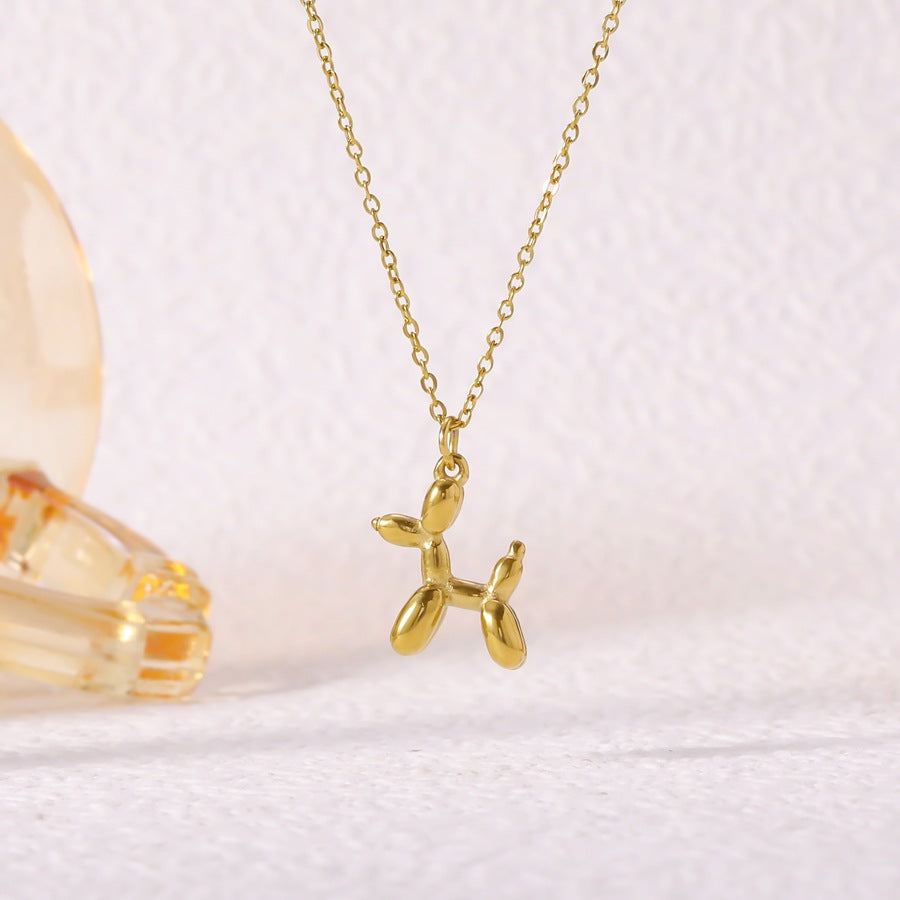 3D Dog Pendant Stainless Steel Necklace