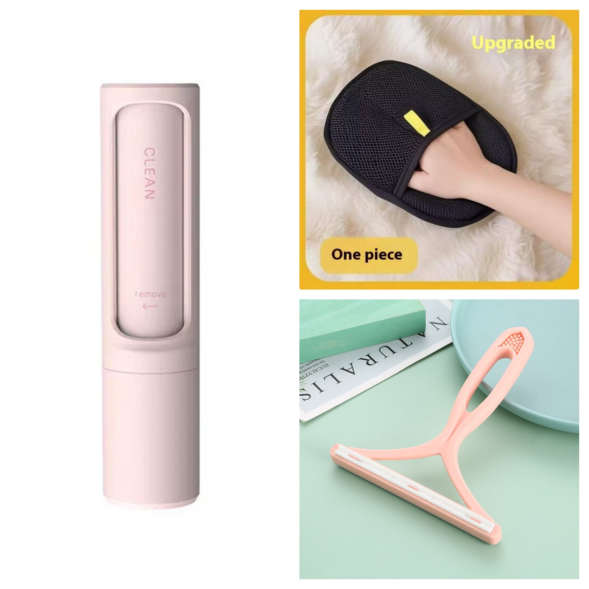 2-in-1 Pet Hair Remover Self-Cleaning Lint Brush Cats & Dogs