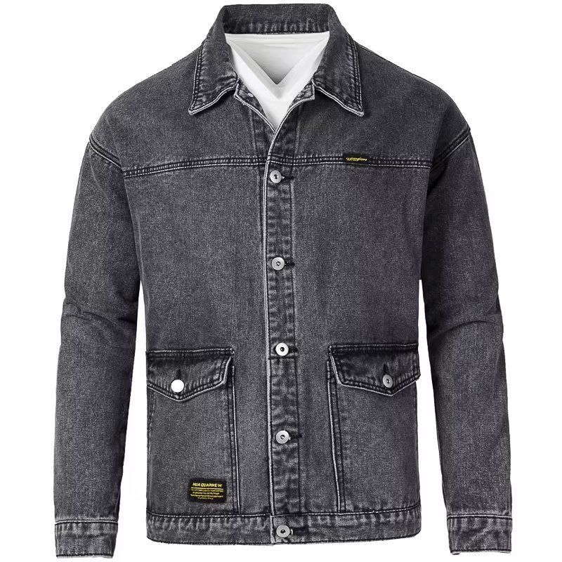 Buy Men’s Korean-Style Slim-Fit Denim Jacket for Trendy Look