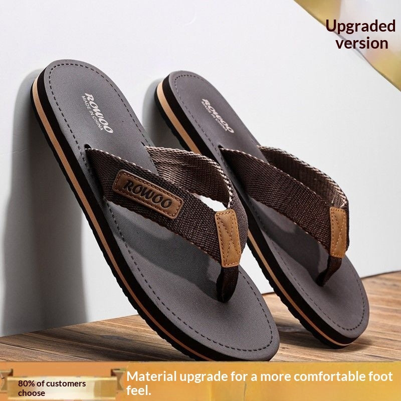 Men’s Stylish Non-Slip Fabric-Strapped Beach Sandals Outdoors