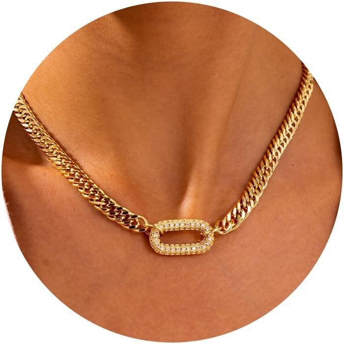 Double Layer Gold 26 Letter Necklace with Zircon Circles