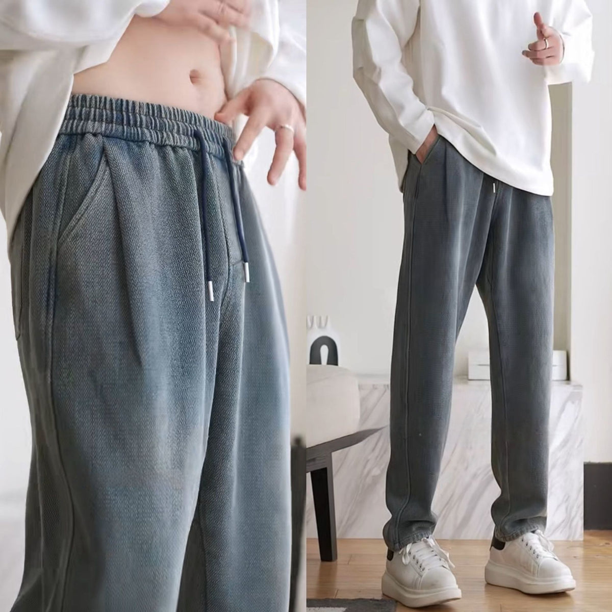 Men's Loose-Fit Retro-Style Jeans for Comfortable Spring Wear