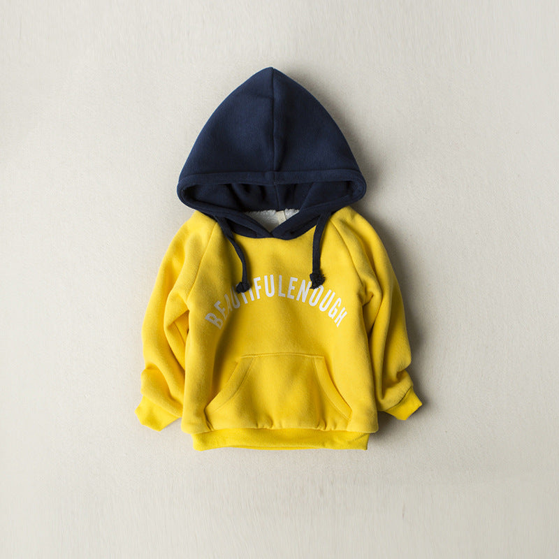 Boys Thick Hooded Sweatshirt Warm Winter Hoodie for Kids