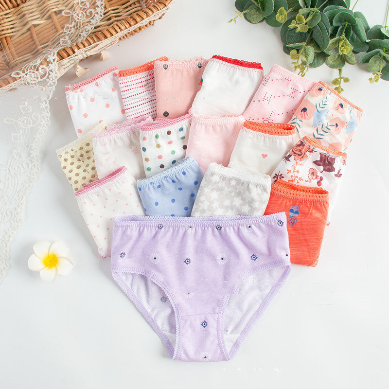 Multi-Fancy Floral Triangle Children’s Underwear for Comfort