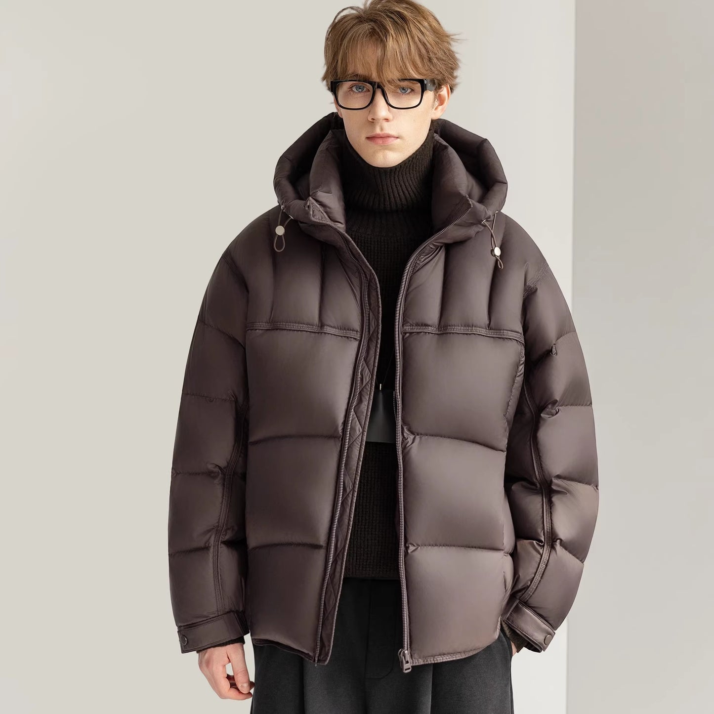 Buy White Duck Down Stylish Thick Hooded Down Jacket for Winter