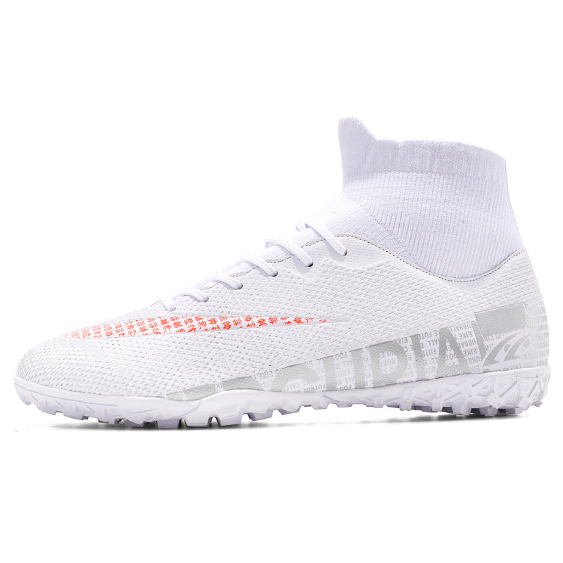 Men’s Plus Size High Top Soccer Shoes AG Spikes for Traction