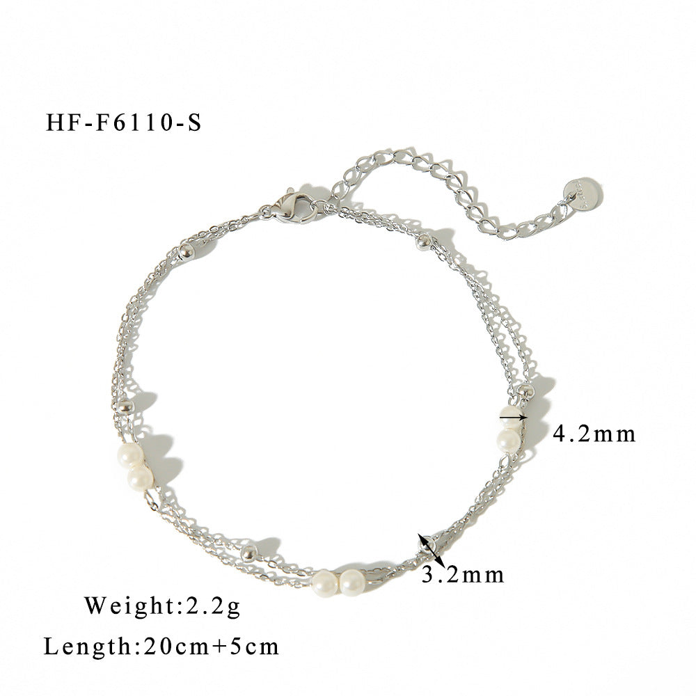 Buy Women’s Double-Layer Creative Beaded Anklet for Style