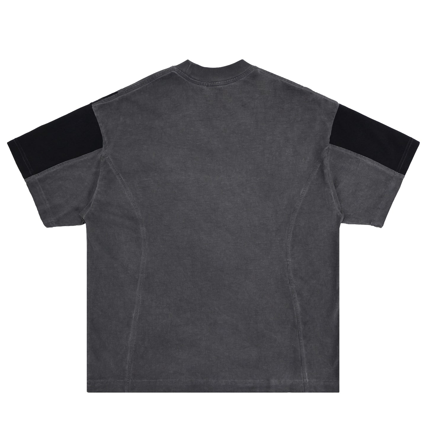 American Patchwork Retro Distressed Men's T-shirt Washed Structure Contrast Color