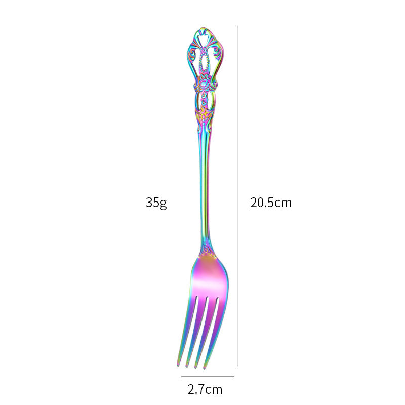 Gold Plated Stainless Steel Spoon Western Dinnerware Set