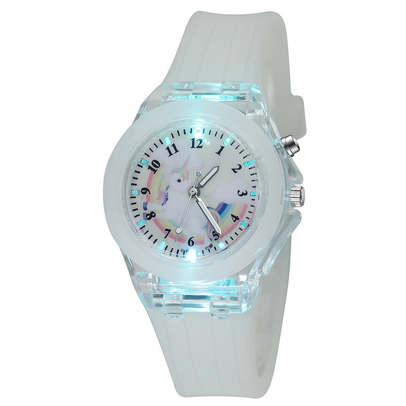 Buy Luminous Unicorn Silicone Quartz Watch for Children and Kids