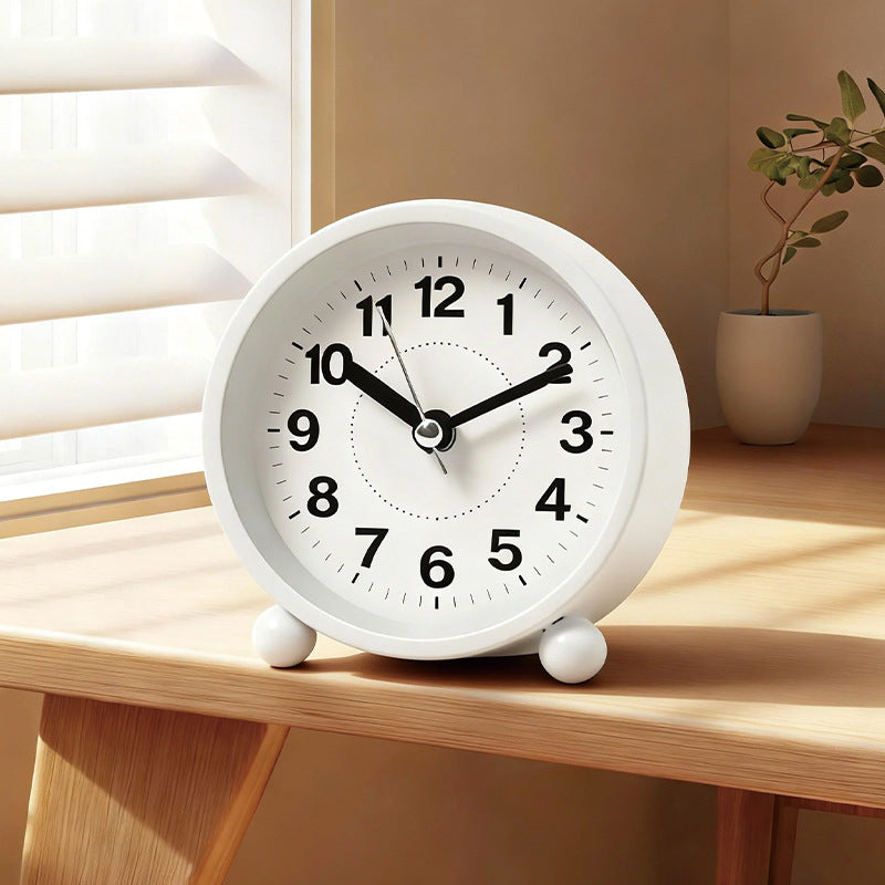 Silent Metal Alarm Clock Dual Display for Bedroom Comfort