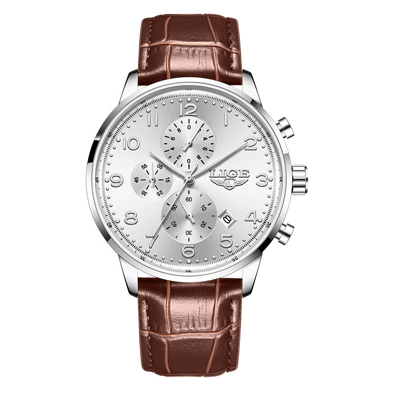 Multifunctional Calendar Leather Belt Men’s Mechanical Watch