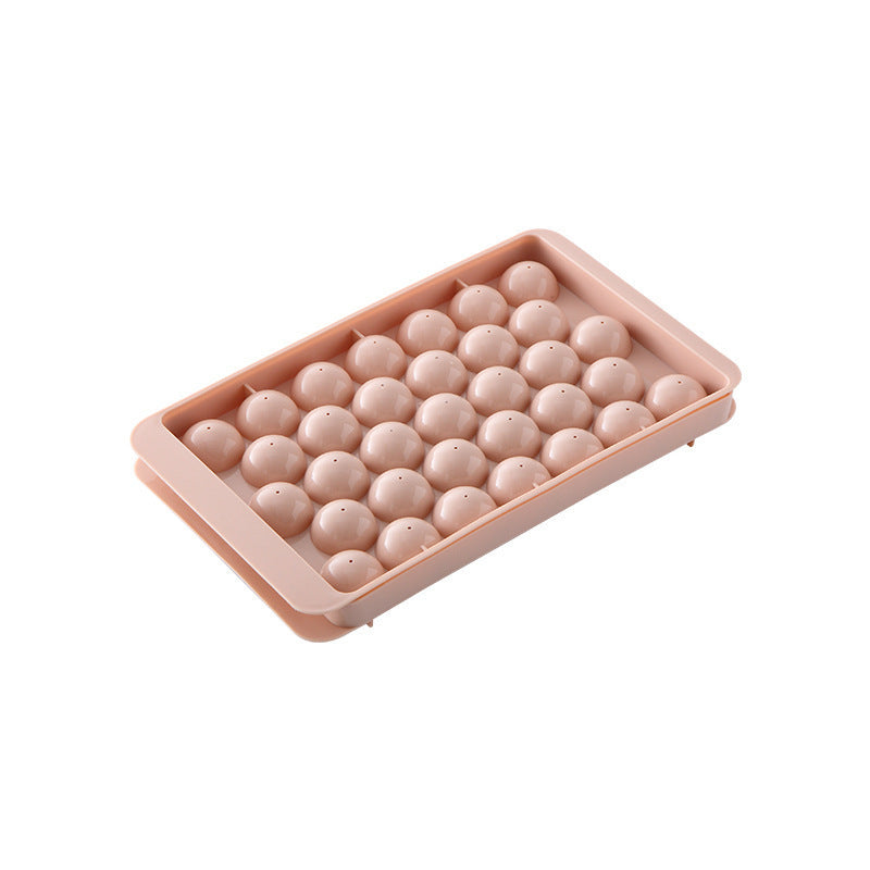 Round 33-Cube Ice Tray with Lid Food-Grade PP Plastic Mold