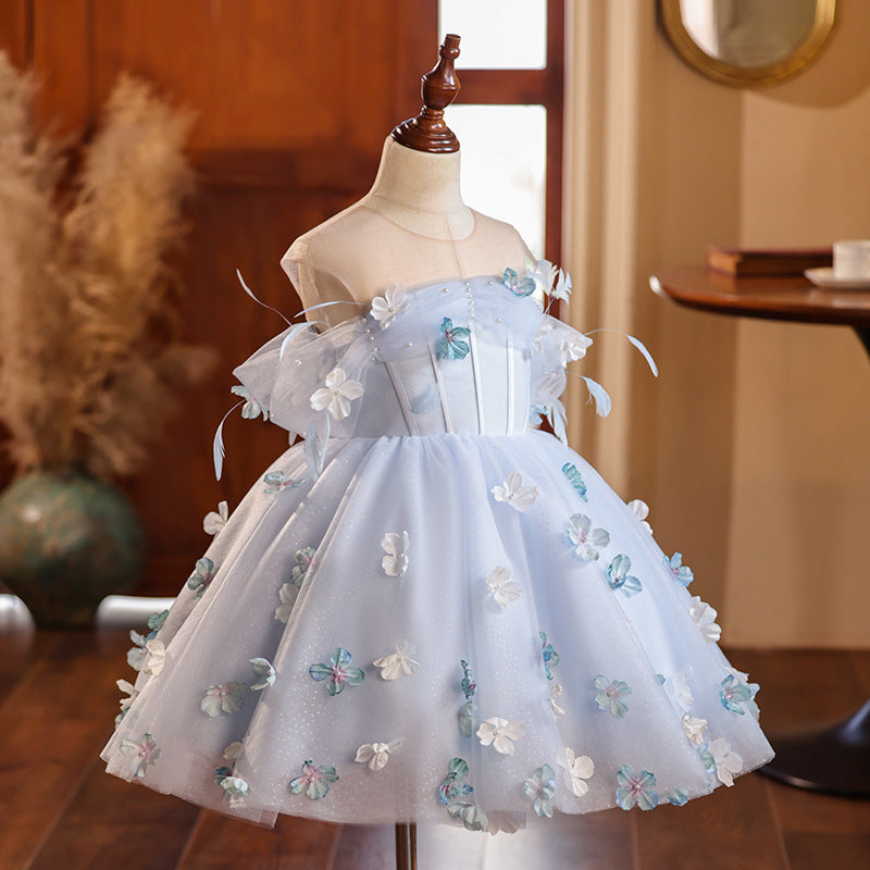 Girl Wedding Host Piano Performance Dress – Elegant Wear