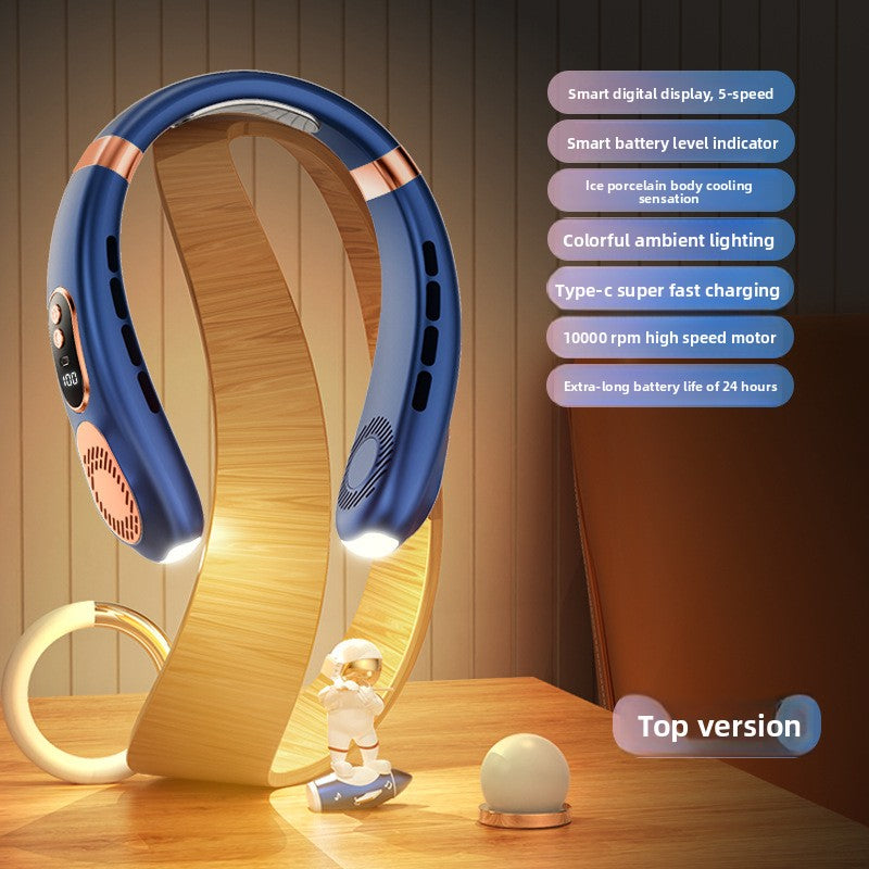 Portable Bladeless Neck Fan with USB Charging and Airflow