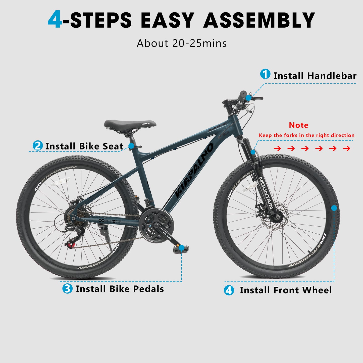 All-Terrain Mountain Bicycles – 21 Speed, Disc Brakes & Durable Steel Frame for Trail Riding