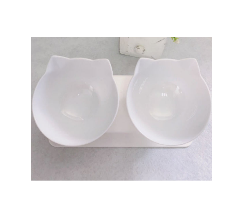 Cat Double Bowl – Ergonomic Food Bowl for Neck Protection