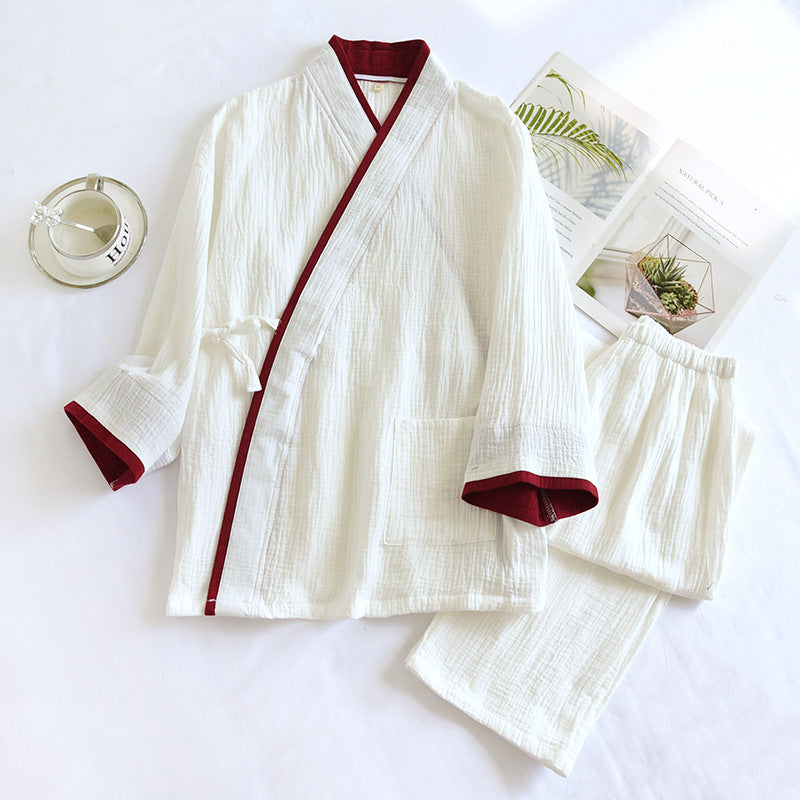 Buy Men’s Kimono Style Pure Cotton Gauze Pajamas Set