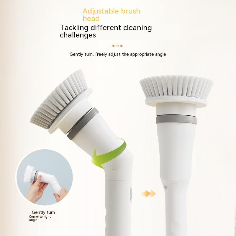 Electric Scrubber Cleaning Brush Telescopic Long Handle Tool