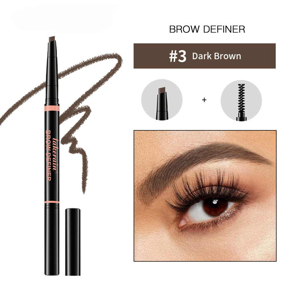 Waterproof Sweat-Proof Eyebrow Pencil with 3D Triangle Design