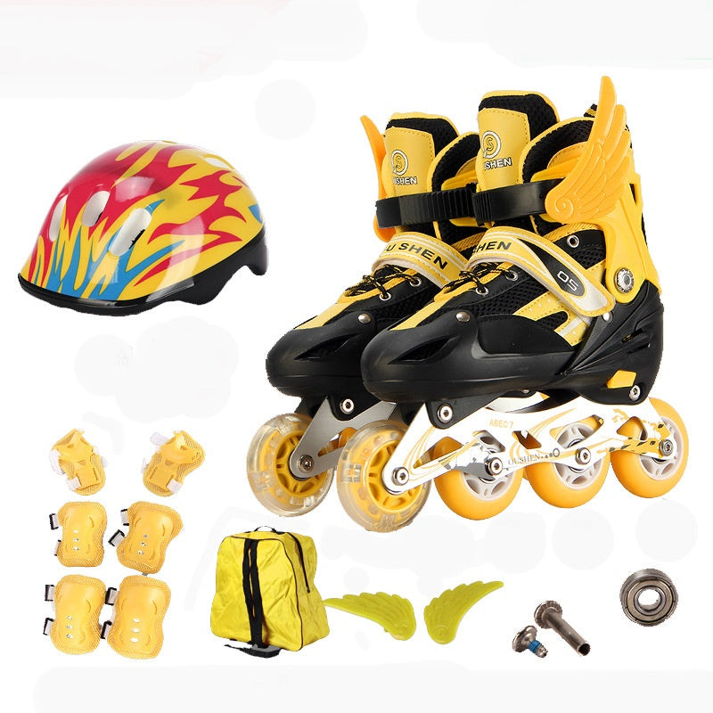 Adjustable PU Single Children Skating Shoes for Active Kids