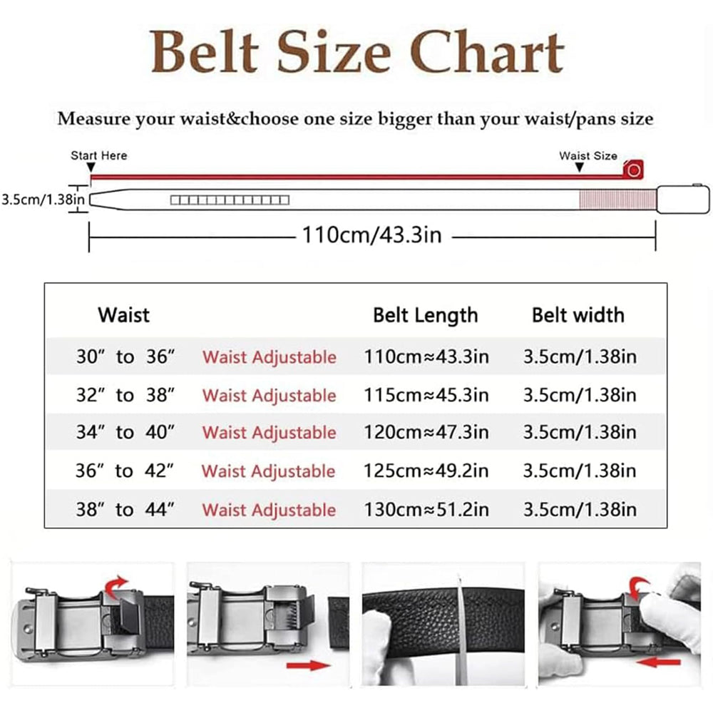 Buy Men Leather Belt with Premium Buckle for Office & Daily Wear