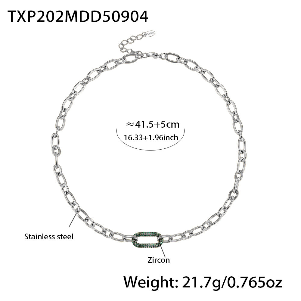 Buy Titanium Steel Zircon Clavicle Necklace & Bracelet Set