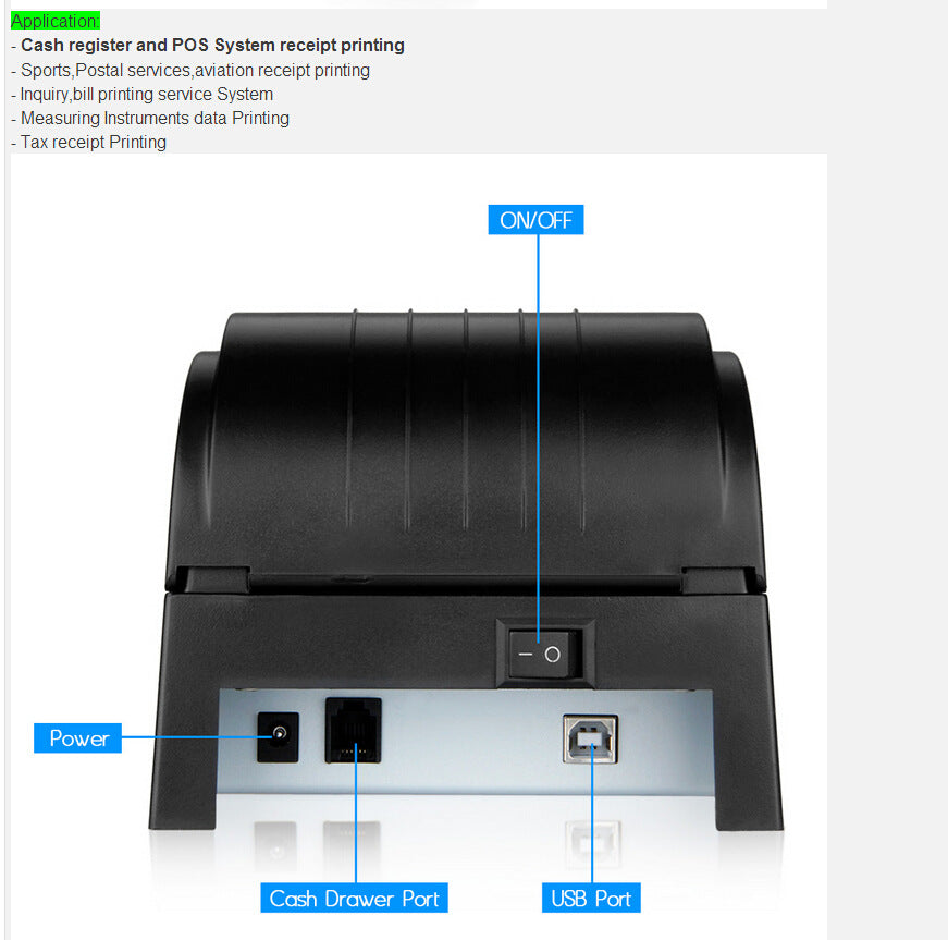 Buy POS-5890T Thermal Printer Supermarket USB Ticket Printer globalswanky 02