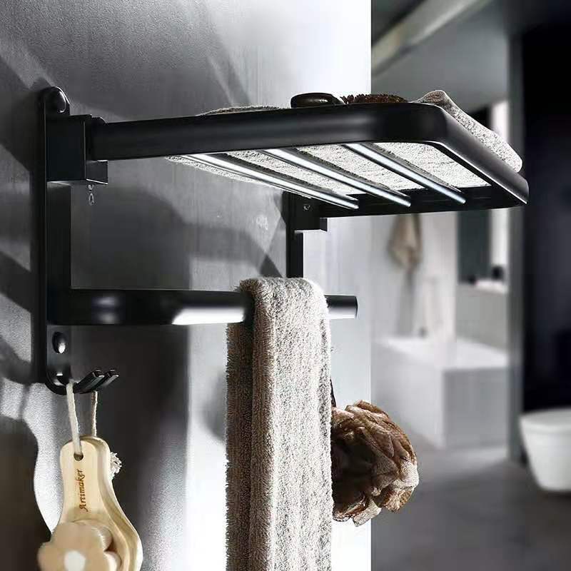 Buy Perforated Space Aluminum Bathroom Folding Shelf Storage globalswanky 04