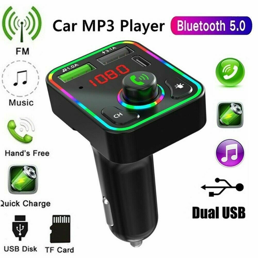 Car Bluetooth FM Transmitter with USB Charger MP3 Player 2PCS global swanky 1