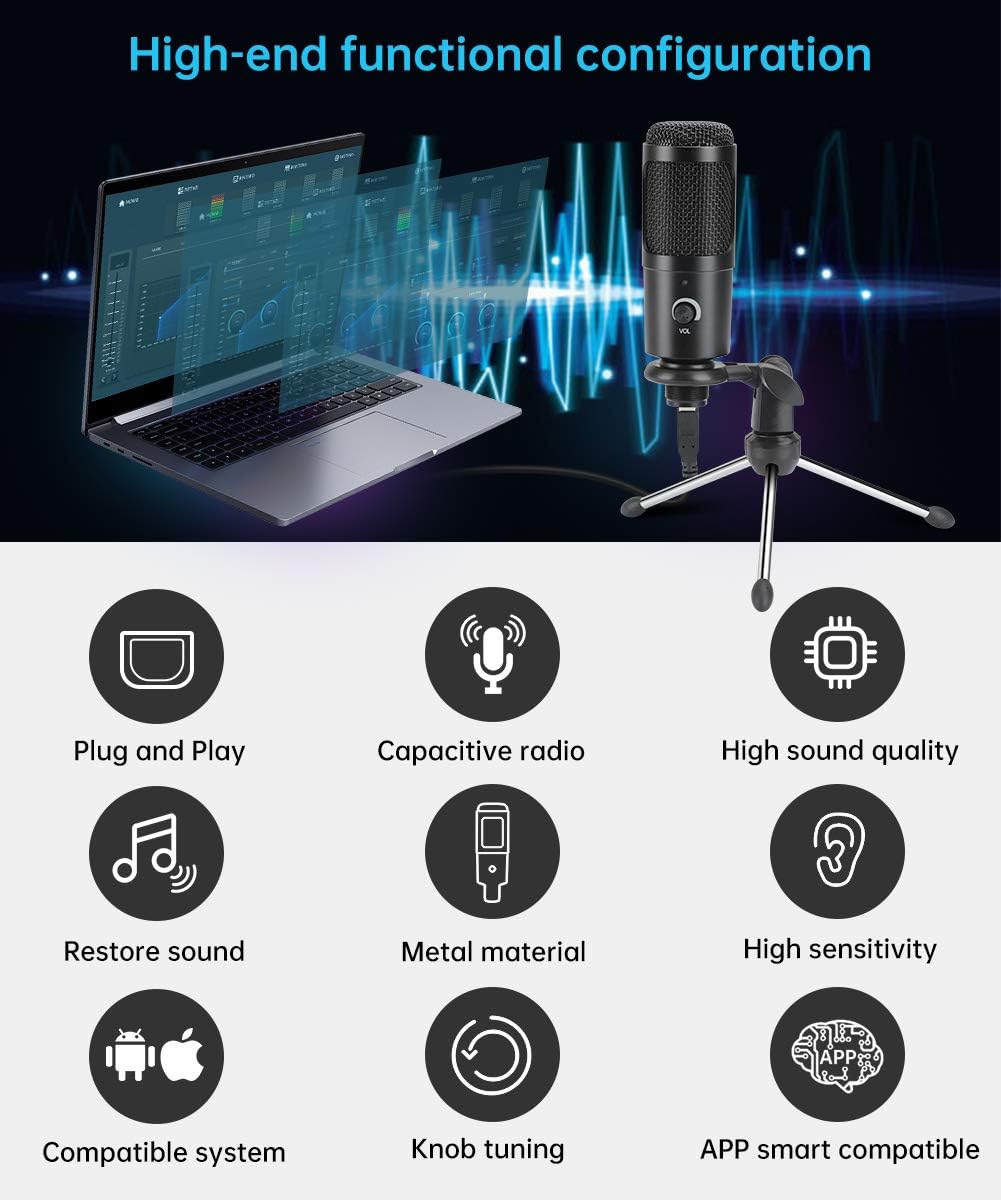 Condenser Microphone for Computer, Gaming, and Live Recording globalswanky 03